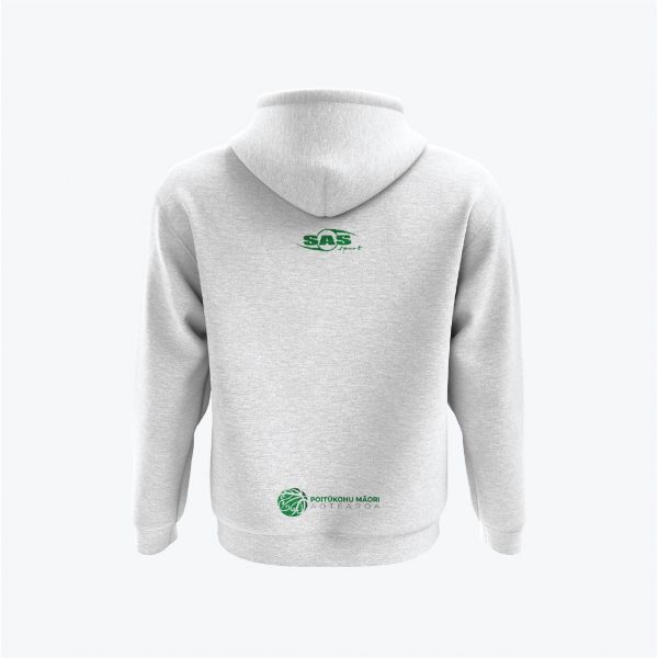 Maori Basketball Merchandise -2022-Adults White Hoodie - Image 2