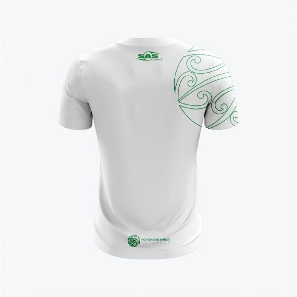 Maori Basketball Merchandise -2022-Adults White Tee - Image 2