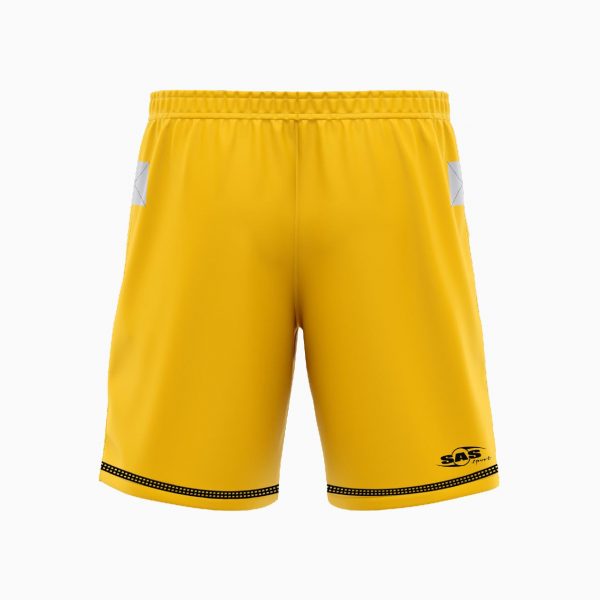 GOLD WITH BLACK CONTRAST STITCHING TAG SHORTS - Image 2
