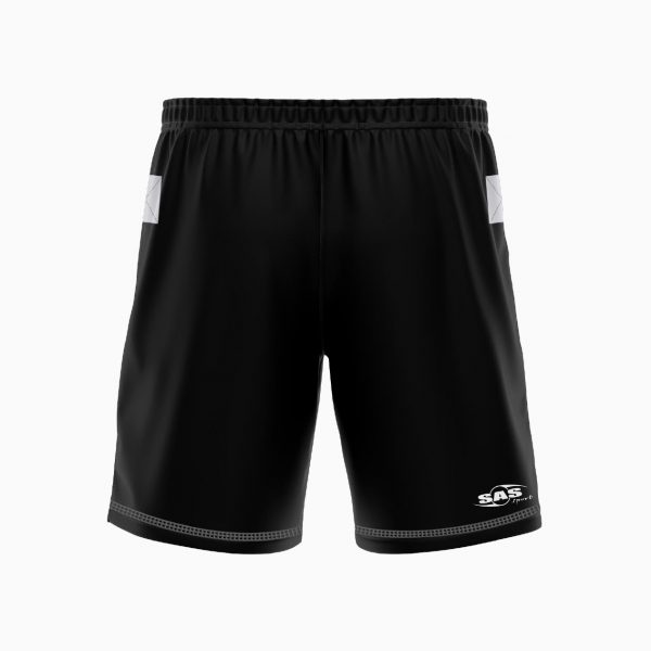 BLACK WITH GREY CONTRAST STITCHING TAG SHORTS - Image 2