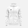 WHITE FULL ZIP POLY HOODIE